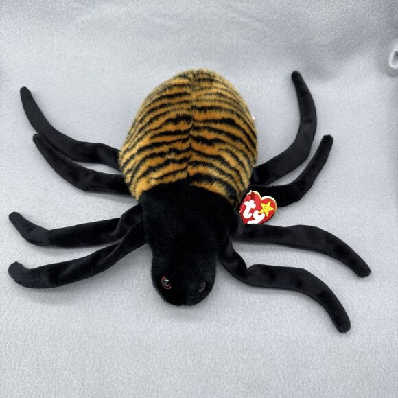 Spider Plush Spinner Lot of 2 TY Beanie Buddy & Baby Stuffed Toys Black Brown - Picture 2 of 16